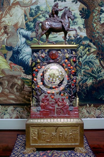 French clock, Tapestry Room, Blair Castle, Blair Atholl, Perthshire, Scotland. Creator: Tony Evans.