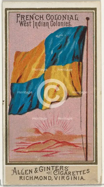 French Colonial West Indian Colonies, from Flags of All Nations, Series 2 (N10) for Allen ..., 1890. Creator: Allen & Ginter.