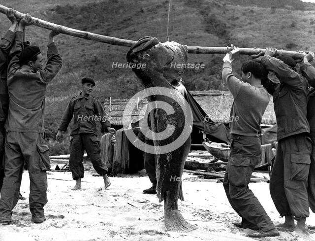 French commandos on the beach, Thanh Hoa, Vietnam, 1953. Artist: Peraud