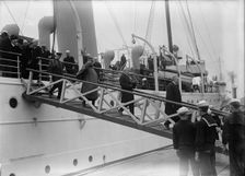 French Commission To U.S. Arriving at Navy Yard On Mayflower 1917. Creator: Harris & Ewing