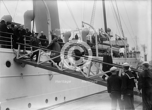 French Commission To U.S. Arriving at Navy Yard On 'Mayflower', 1917. Creator: Harris & Ewing.