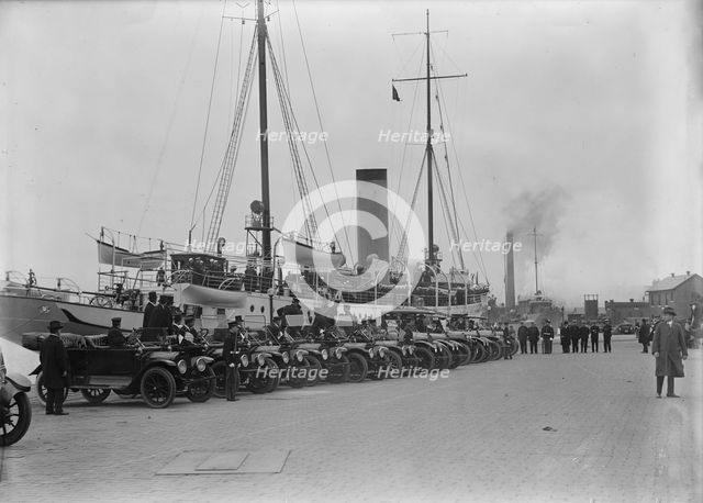 French Commission To U.S. Arriving at Navy Yard On 'Mayflower', 1917. Creator: Harris & Ewing.