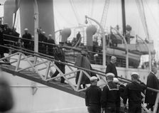French Commission To U.S. Arriving at Navy Yard On Mayflower 1917. Creator: Harris & Ewing