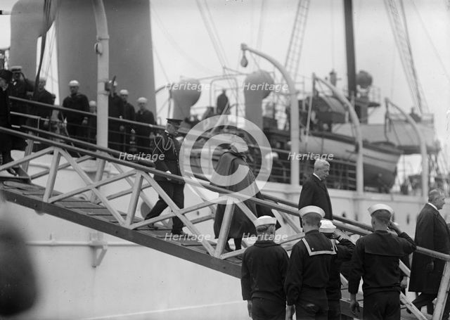 French Commission To U.S. Arriving at Navy Yard On 'Mayflower', 1917. Creator: Harris & Ewing.
