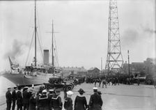 French Commission To U.S. Arriving at Navy Yard On Mayflower 1917. Creator: Harris & Ewing