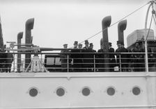 French Commission To U.S. Arriving at Navy Yard On Mayflower 1917. Creator: Harris & Ewing