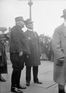 French Commission To U.S. Joffre & Chochefrat at Navy Yard, 1917. Creator: Harris & Ewing