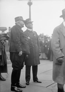 French Commission To U.S. Joffre & Chochefrat at Navy Yard, 1917. Creator: Harris & Ewing