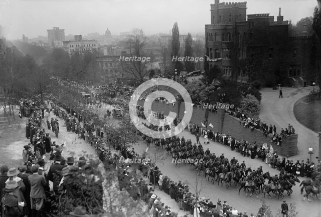 French Commission To U.S.  - Procession Down 16th Street, 1917. Creator: Harris & Ewing.