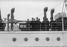French Commission To U.S. Arriving at Navy Yard On Mayflower 1917. Creator: Harris & Ewing