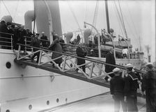 French Commission To U.S. Arriving at Navy Yard On Mayflower 1917. Creator: Harris & Ewing