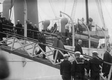 French Commission To U.S. Arriving at Navy Yard On Mayflower 1917. Creator: Harris & Ewing