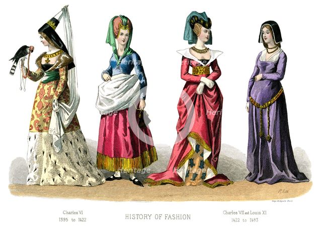 French costume: Charles VI, Charles VII, Louis XI, (1882). Artist: Unknown