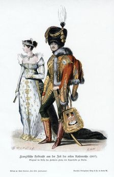 French court dress of the time of the first Empire, (1807)