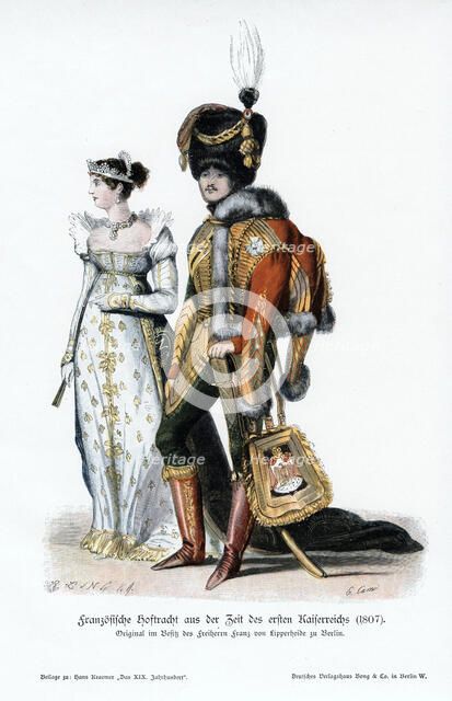 French court dress of the time of the first Empire, (1807). Artist: Unknown