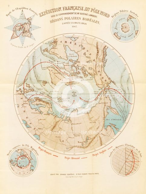 French expedition to the North Pole - Boreal Polar Regions, 1867.  Creator: Erhard Schièble.