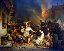 French Fury in Antwerp 1827-1846. Creator: Braekeleer, Ferdinand de, the Elder (1792-1883)