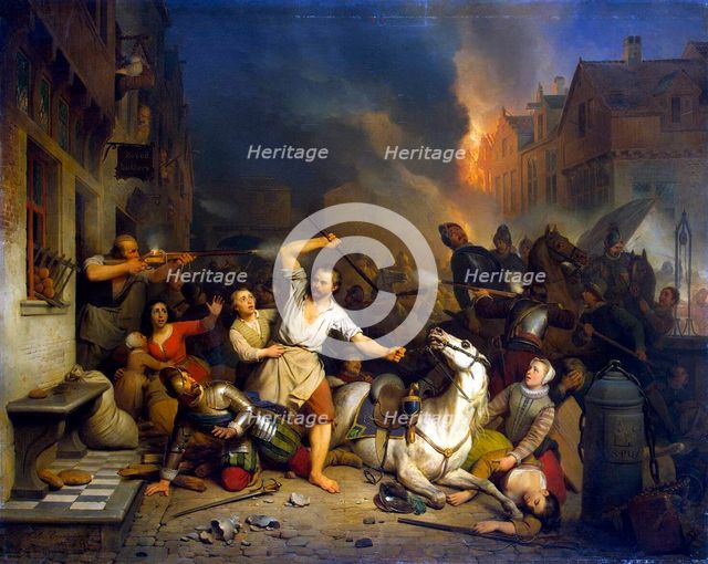 French Fury in Antwerp', 1827-1846.  Creator: Braekeleer, Ferdinand de, the Elder (1792-1883).