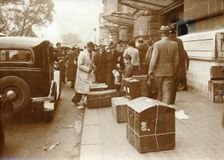 French families evacuate to the provinces, Gare d'Orsay station, Paris, World War II, 1940. Creator: Unknown