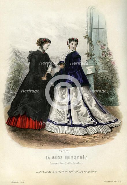 French fashions of the 19th century, 1866 (1938). Artist: Unknown
