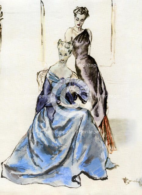 French fashions of the 20th century, 1938.Artist: Rene Robert Bouche