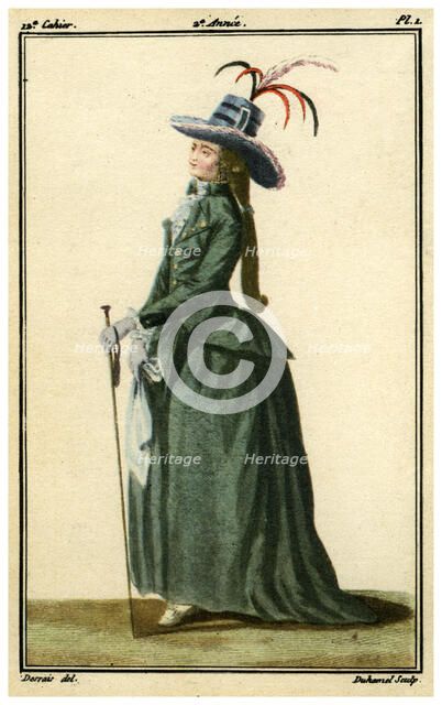 French fashions from the 18th century, 1786-1789 (1938). Artist: Unknown