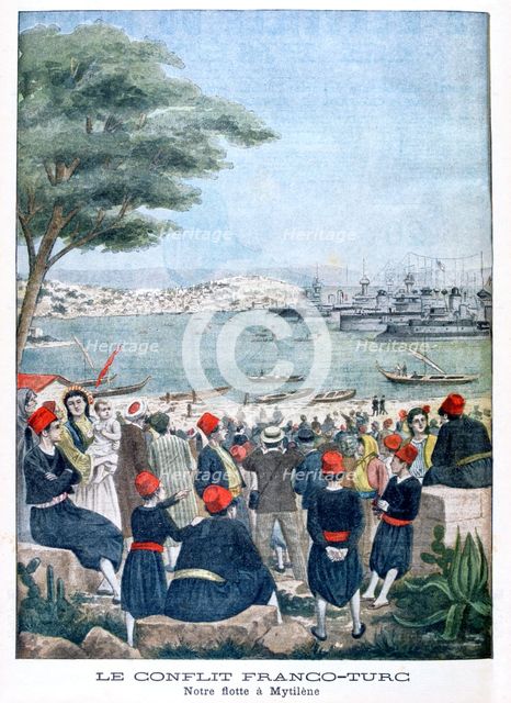 French fleet at Mytilene (Lesbos), 1901. Artist: Unknown
