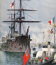 French Flotilla in Portsmouth Harbour, 1891. Creator: F Meaulle
