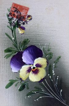 French flower postcard, c1900