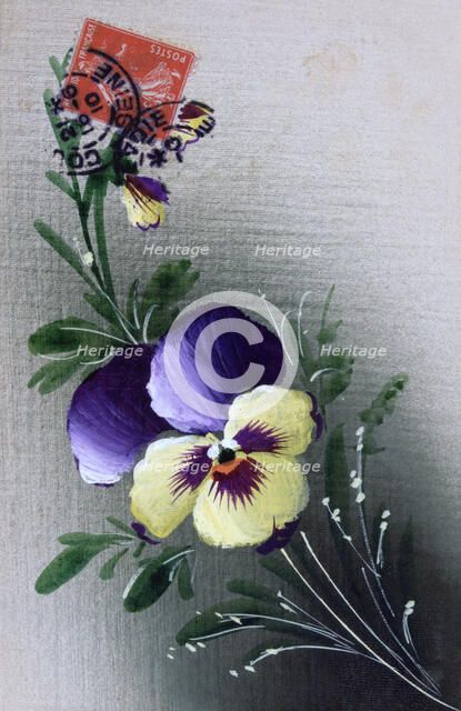 French flower postcard, c1900. Artist: Unknown