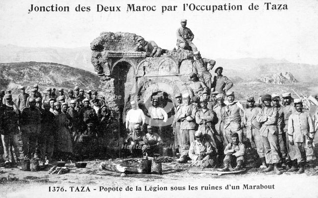 French Foreign Legion by some Marabout ruins, Taza, Morocco, 1904. Artist: Unknown