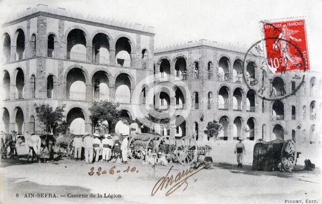 French Foreign Legion barracks, Ain-Sefra, Algeria, 1910.  Artist: Pignet