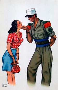 French Foreign Legion postcard, 20th century