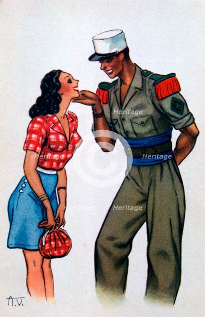 French Foreign Legion postcard, 20th century. Artist: Unknown