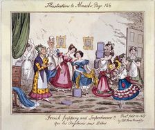 French frippery and impertinence!! Que les Anglaises sont Betes 1827. Artist: Edwin Flood