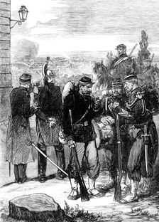 French gendarmes and sergents de ville at Meudon, 1871. Creator: W. J. R.