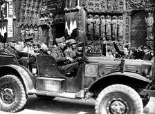French General Philippe Leclerc outside Notre Dame, liberation of Paris, August 1944