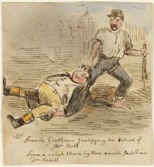 French Gentleman Gratifying His Hatred of Mr. Bull..., n.d. Creator: John Leech