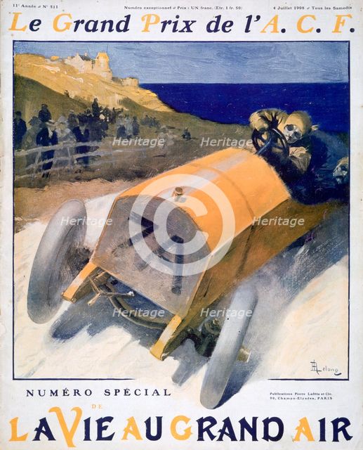 French Grand Prix, cover of the magazine 'La Vie au Grand Air', 1908. Artist: Unknown
