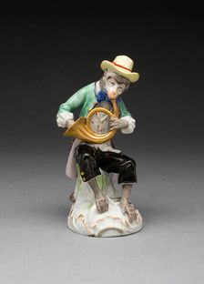 French Horn Player, Vienna, c. 1760/70. Creator: Vienna State Porcelain Manufactory