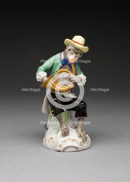 French Horn Player, Vienna, c. 1760/70. Creator: Vienna State Porcelain Manufactory.