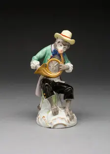 French Horn Player, Vienna, c. 1760/70. Creator: Vienna State Porcelain Manufactory