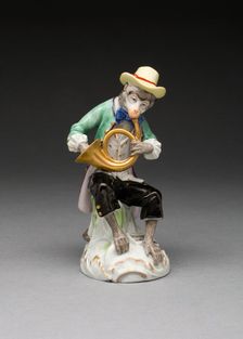 French Horn Player, Vienna, c. 1760/70. Creator: Vienna State Porcelain Manufactory
