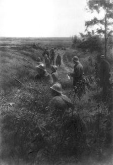 French infantry position in a sunken lane, north of Villers-Cotterets, Aisne, France, 1918