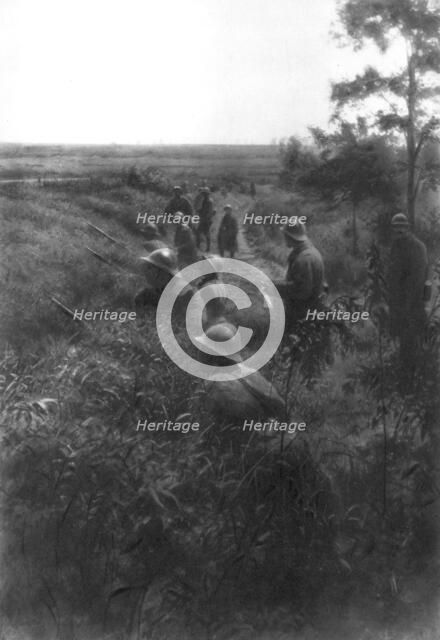 French infantry position in a sunken lane, north of Villers-Cotterets, Aisne, France, 1918. Artist: Unknown