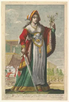 French Judith, an illustration from Pierre Le Moyne's La Gallerie des femmes fortes 1647. Creator: Abraham Bosse