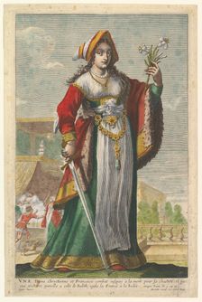 French Judith, an illustration from Pierre Le Moyne's La Gallerie des femmes fortes 1647. Creator: Abraham Bosse