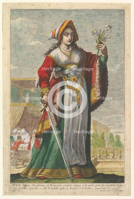 French Judith, an illustration from Pierre Le Moyne's 'La Gallerie des femmes fortes', 1647. Creator: Abraham Bosse.