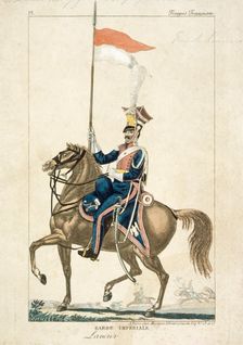 French lancer of the Imperial Guard, Napoleonic Wars, c1815