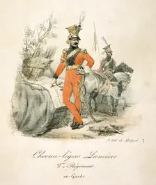 French lancers of the Napoleonic Wars, 19th century. Artist: Delpech